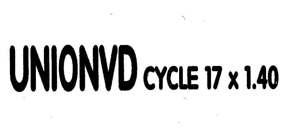 Mẫu nhãn hiệu UNIONVD CYCLE 17 X 1.40