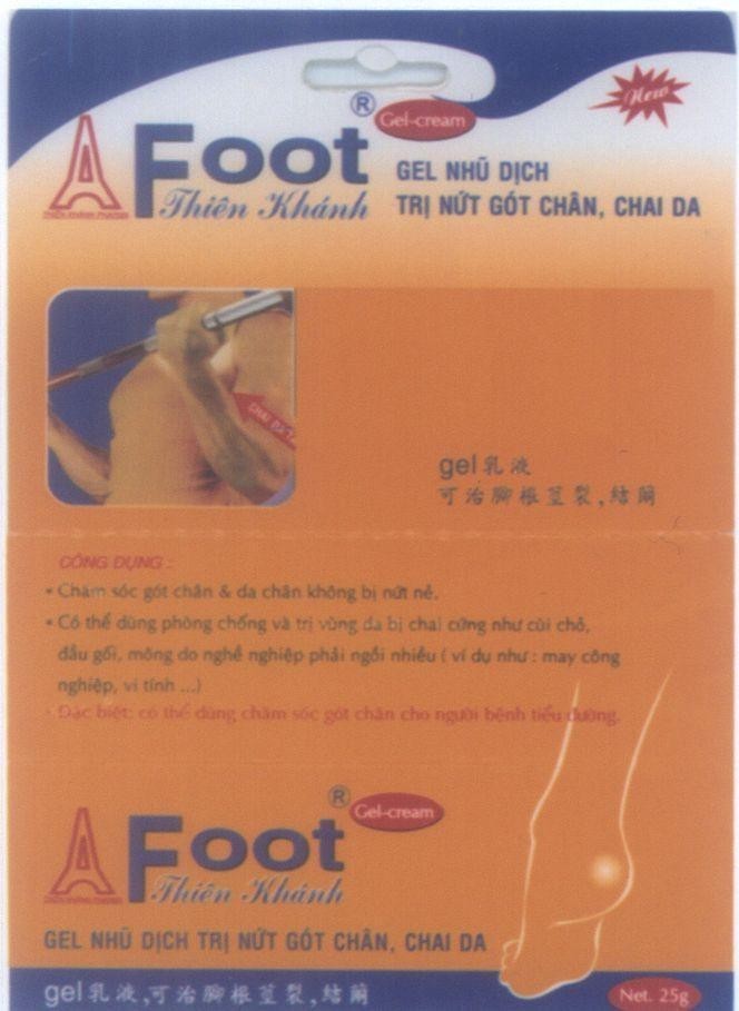 Mẫu nhãn hiệu Thiên Khánh A FOOT Gel Nhũ Dịch
