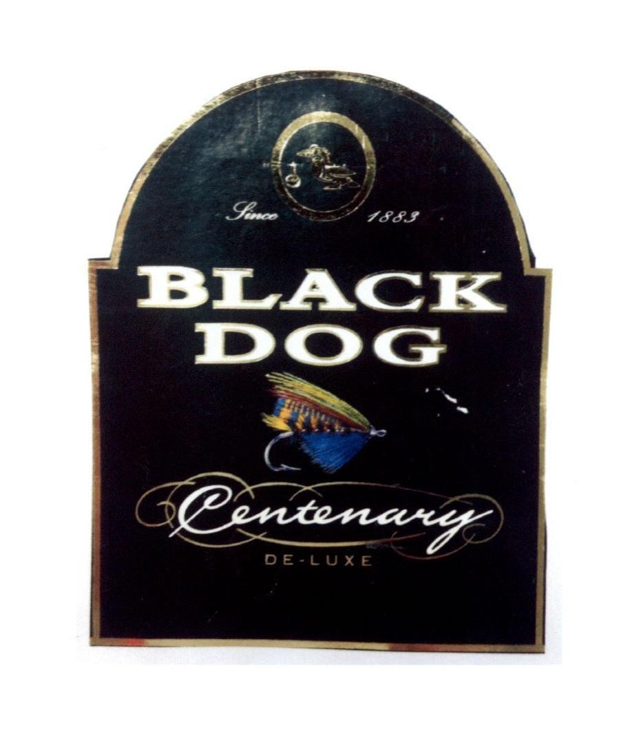 Mẫu nhãn hiệu BLACK DOG CENTENARY DE LUXE SCOTCH WHISKY