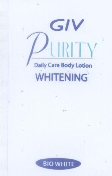 Mẫu nhãn hiệu GIV PURITY DAILY CARE BODY LOTION WHITENING