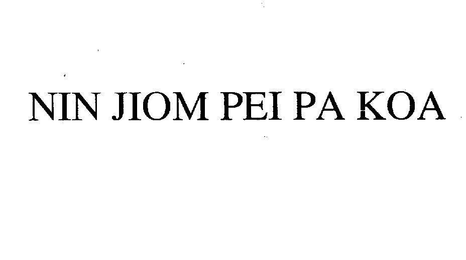 Mẫu nhãn hiệu NIN JIOM PEI PA KOA
