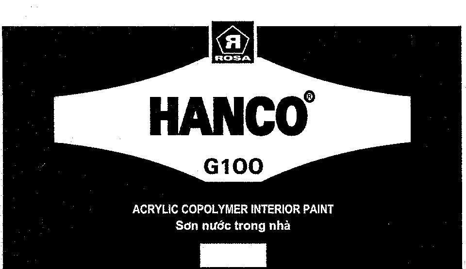 Mẫu nhãn hiệu ROSA HANCO G100