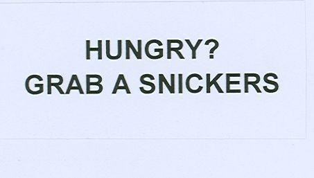 Mẫu nhãn hiệu HUNGRY? GRAB A SNICKERS