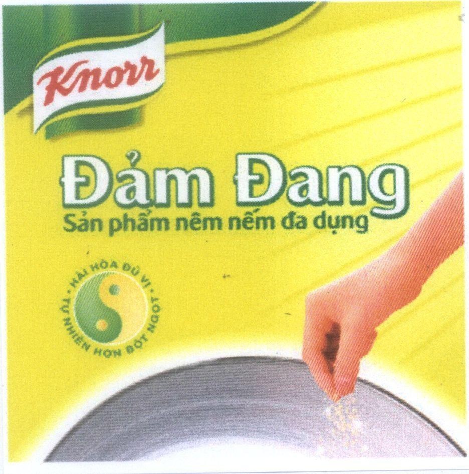 Mẫu nhãn hiệu Knorr Đảm Đang Sản phẩm nêm nếm đa dụng hài hoà đủ vị tự nhiên hơn bột ngọt