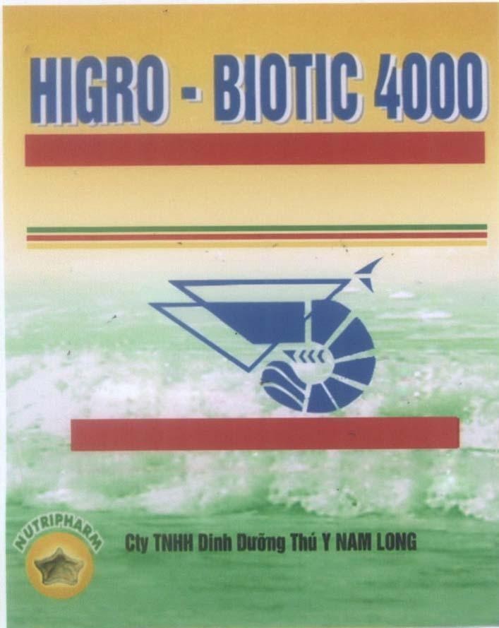 Mẫu nhãn hiệu HIGRO - BIOTIC 4000 NUTRIPHARM NAM LONG