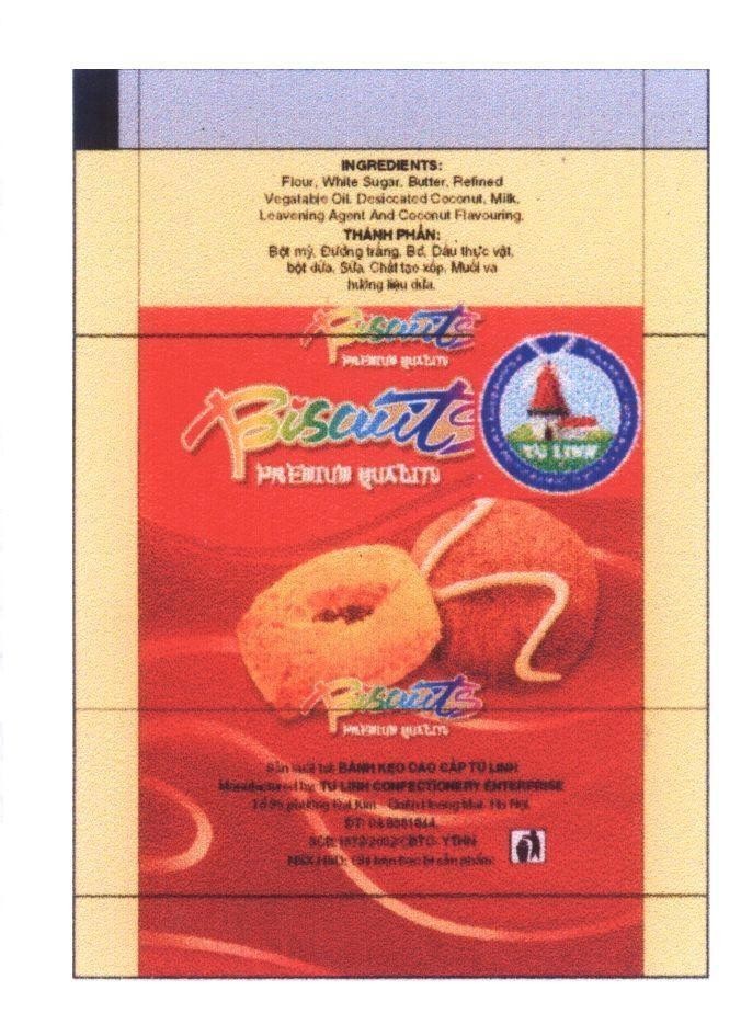 Mẫu nhãn hiệu TU LINH BISCUITS PREMIUM QUALITY