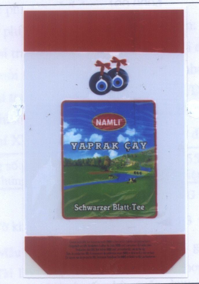 Mẫu nhãn hiệu NAMLI YAPRAK CAY SCHWARZER BLATT-TEE
