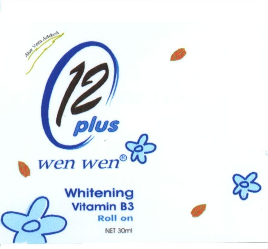 Mẫu nhãn hiệu 12 PLUS WEN WEN ROLL ON ALOE VERA ADDED