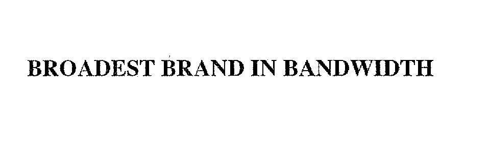 Mẫu nhãn hiệu BROADEST BRAND IN BANDWIDTH