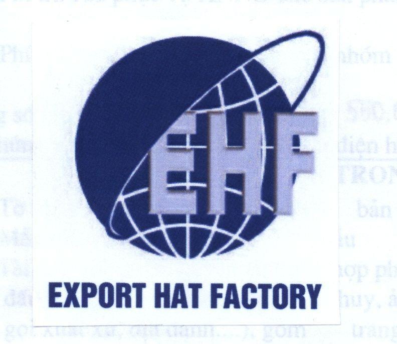 Mẫu nhãn hiệu EHF EXPORT HAT FACTORY