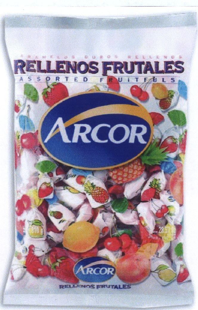 Mẫu nhãn hiệu ARCOR ARAMELOS DUROS RELLENOS FRUTALES ASSORTED FRUITFULS