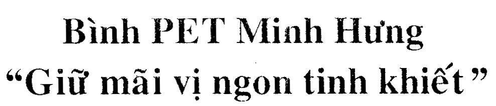 Mẫu nhãn hiệu Bình PET Minh Hưng Giữ mãi vị ngon tinh khiết