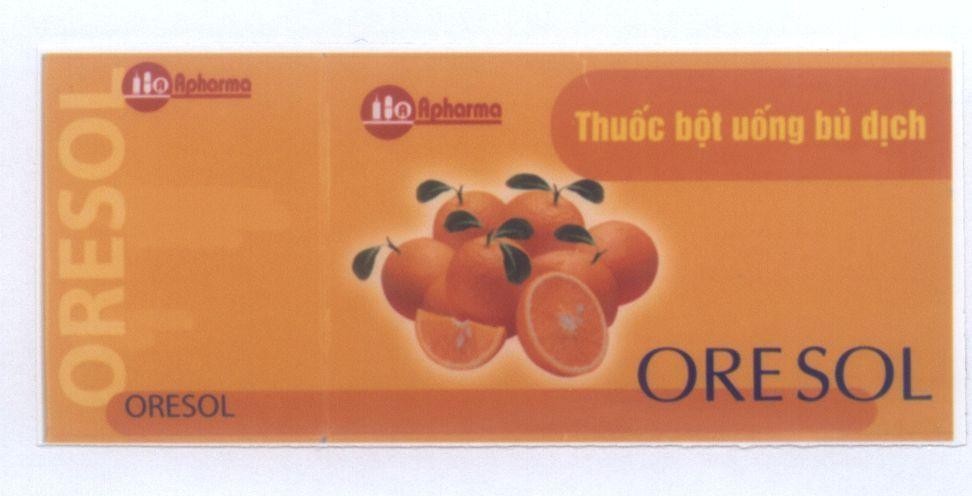 Mẫu nhãn hiệu ORESOL A APHARMA Xí Nghiệp Dược Phẩm 120