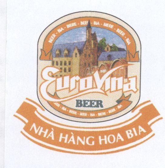 Mẫu nhãn hiệu EUROVINA BEER NHA HANG HOA BIA