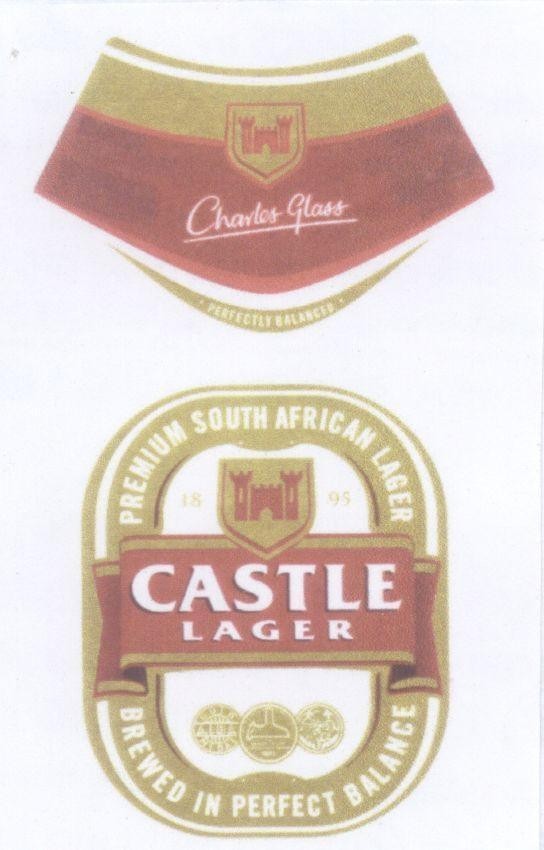 Mẫu nhãn hiệu CASTLE LAGER CHARLES GLASS PREMIUM SOUTH AFRICAN LAGER