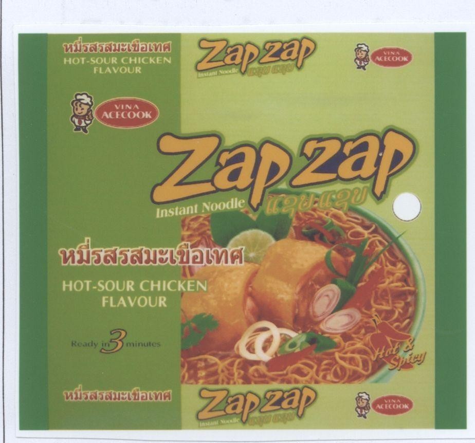 Mẫu nhãn hiệu ZAP ZAP VINA ACECOOK