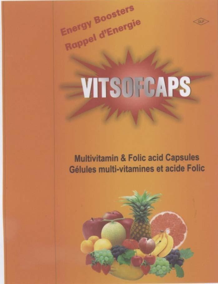 Mẫu nhãn hiệu VITSOFCAPS ENERGY BOOSTERS RAPPEL D'ENERGIE
