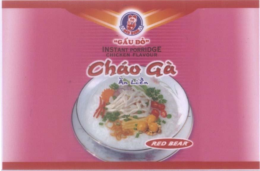 Mẫu nhãn hiệu RED BEAR Gấu Đỏ Cháo gà ăn liền