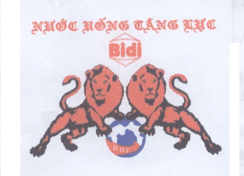 Mẫu nhãn hiệu Nước uống tăng lực Bidi BDF