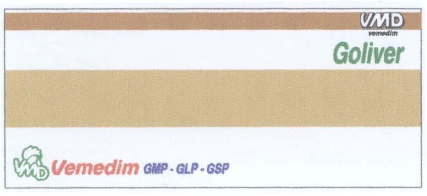 Mẫu nhãn hiệu GOLIVER VMD VEMEDIM GMP - GLP - GSP