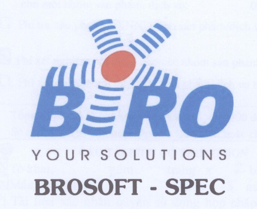Mẫu nhãn hiệu BRO YOUR SOLUTIONS BROSOFT - SPEC