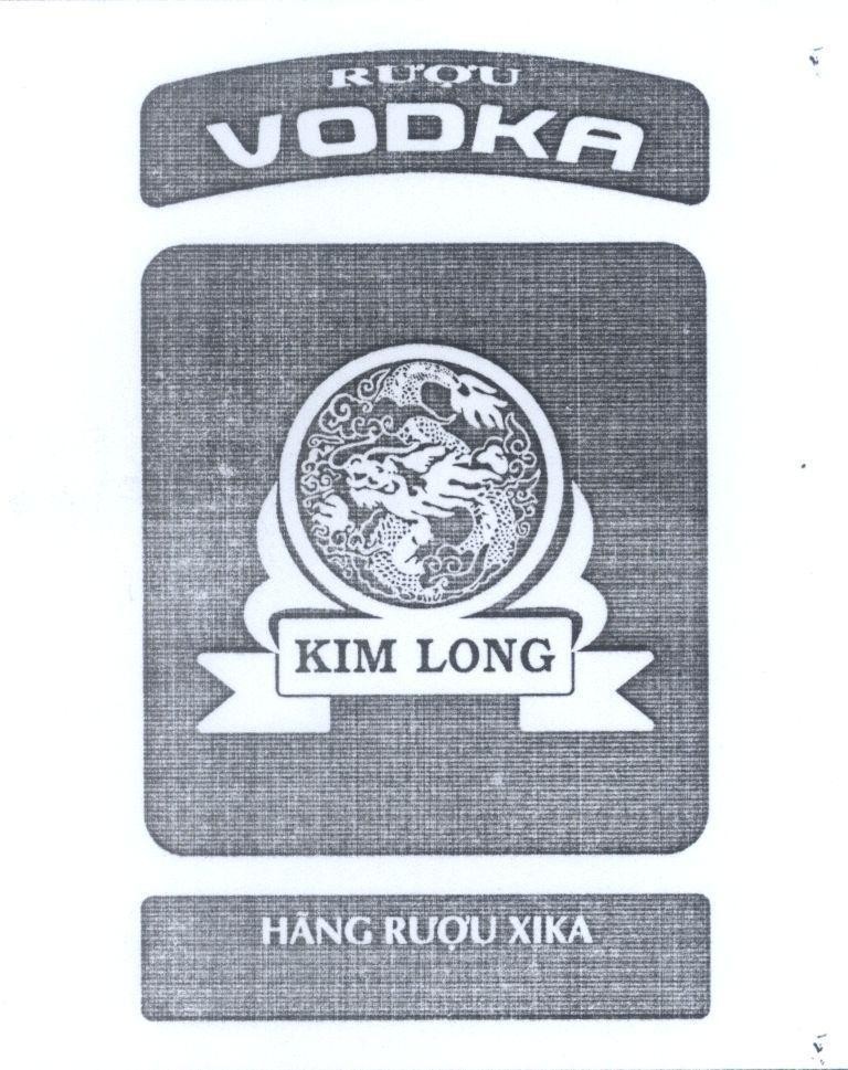 Mẫu nhãn hiệu Rượu VODKA KIM LONG Hãng rượu XIKA