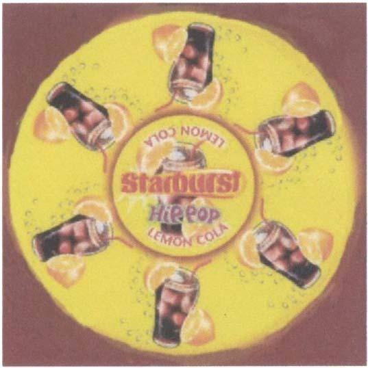 Mẫu nhãn hiệu STARBURST HIP POP LEMON COLA