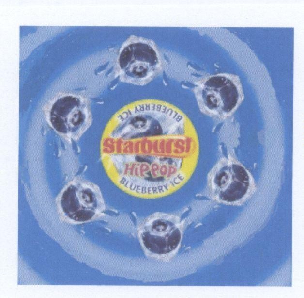 Mẫu nhãn hiệu STARBURST HIP POP BLUEBERRY ICE