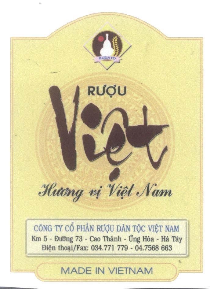 Mẫu nhãn hiệu Rượu Việt RUDATO Hương vị Việt Nam