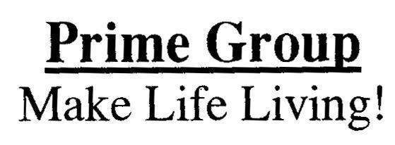 Mẫu nhãn hiệu Prime Group Make Life Living!