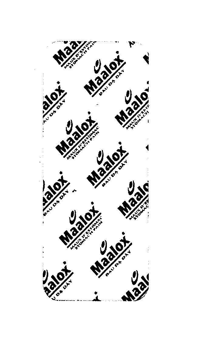 Mẫu nhãn hiệu Maalox Đau dạ dày