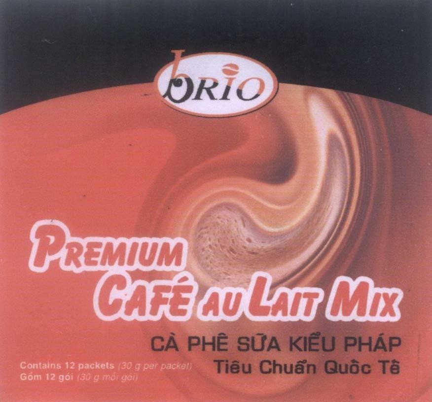 Mẫu nhãn hiệu bRIO PREMIUM CAFE AU LAIT MIX Cà phê sữa kiểu Pháp
