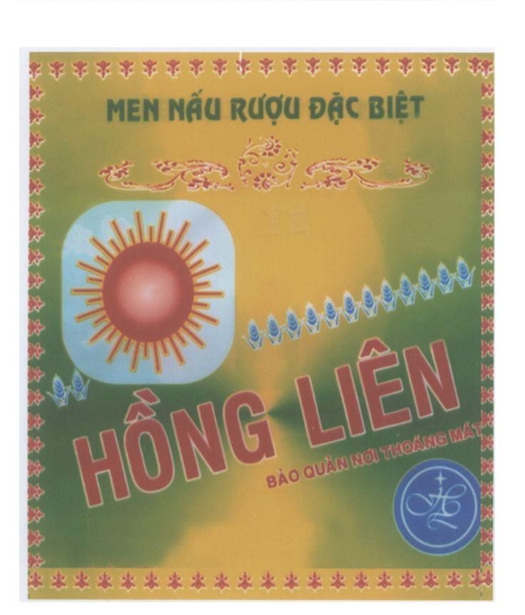 Mẫu nhãn hiệu Hồng Liên HL Men nấu rượu đặc biệt