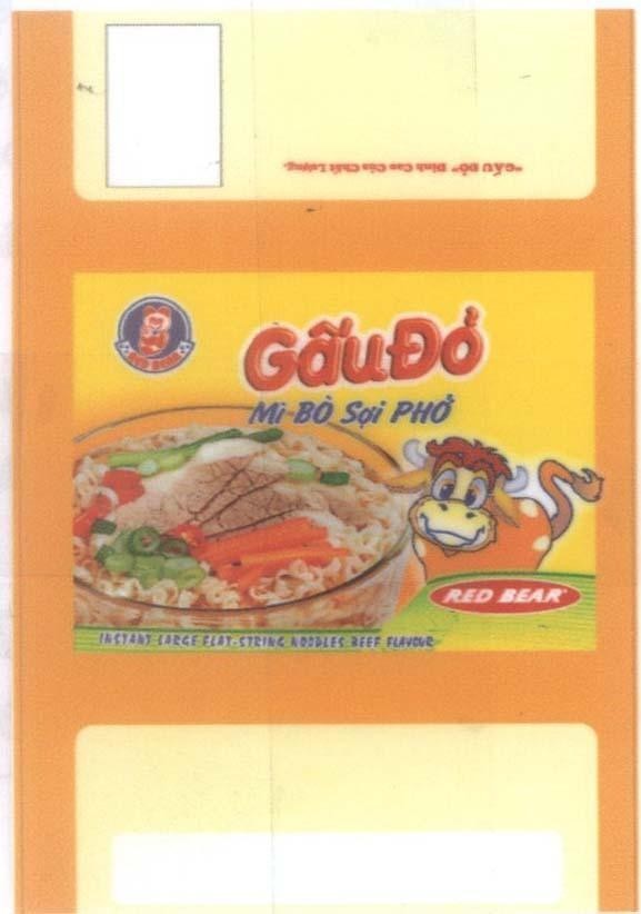 Mẫu nhãn hiệu Gấu Đỏ RED BEAR Mì bò sợi phở
