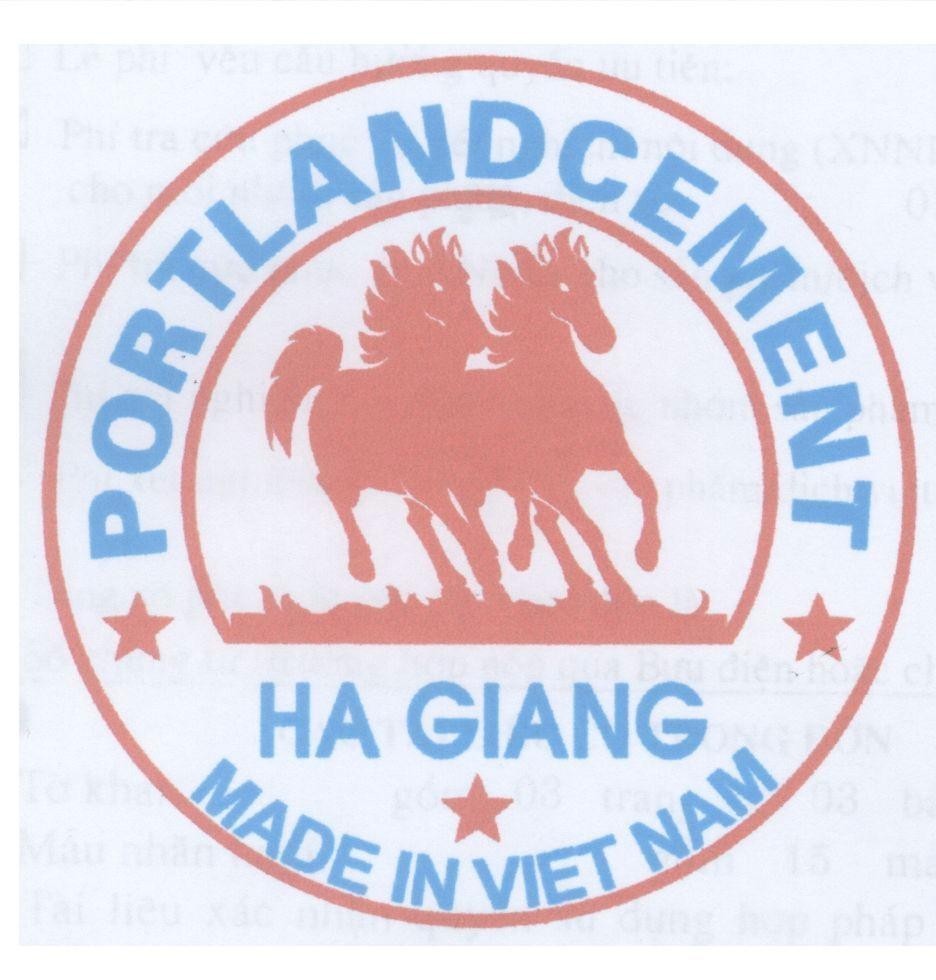 Mẫu nhãn hiệu HA GIANG PORTLAND CEMENT MADE IN VIET NAM
