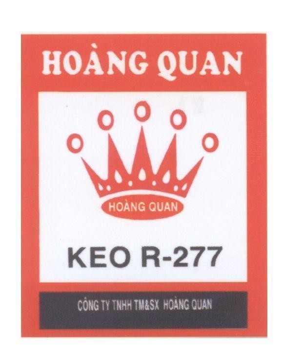 Mẫu nhãn hiệu Hoàng Quan Keo R-277 Công ty TNHH TM & SX Hoàng Quan