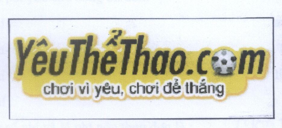 Mẫu nhãn hiệu Yêu Thể Thao.Com chơi vì yêu, chơi để thắng