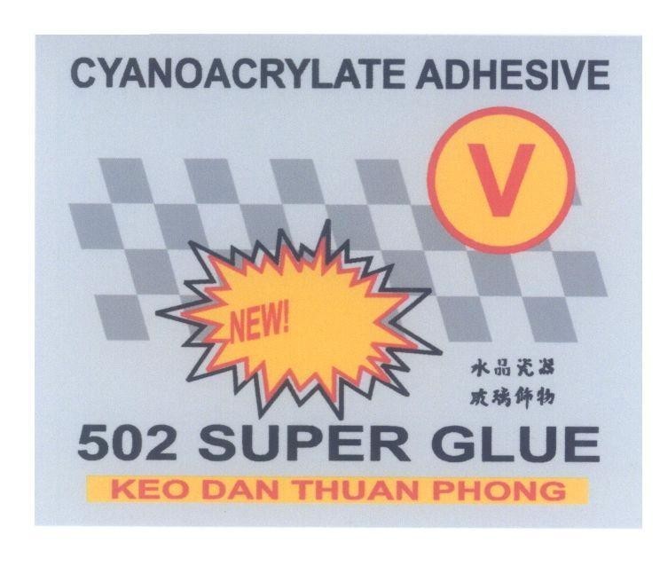 Mẫu nhãn hiệu V 502 SUPER GLUE KEO DAN THUAN PHONG