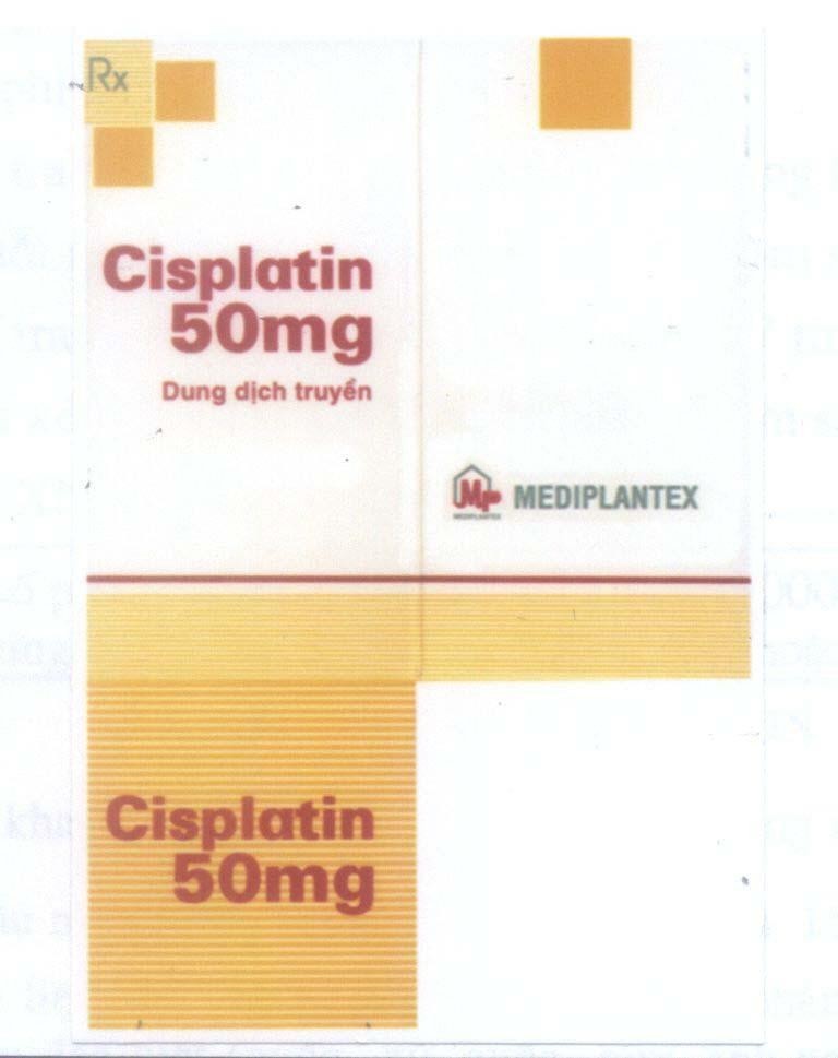 Mẫu nhãn hiệu MP MEDIPLANTEX Cisplatin 50mg Dung dịch truyền