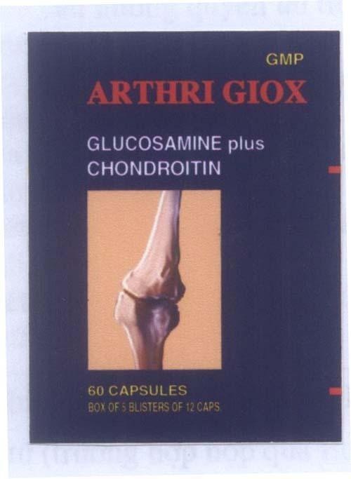 Mẫu nhãn hiệu ARTHRI GIOX GMP GLUCOSAMINE PLUS CHONDROITIN