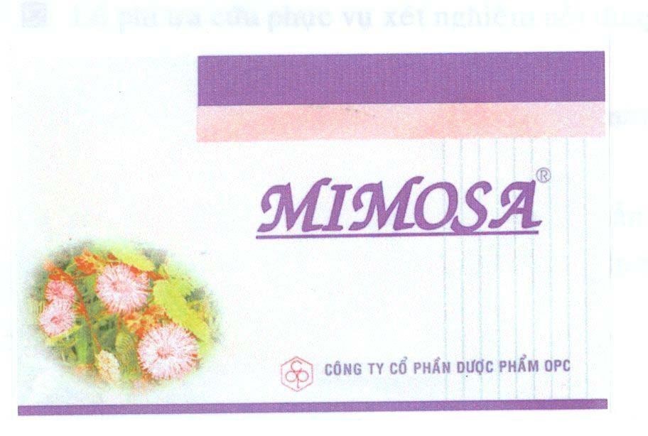 Mẫu nhãn hiệu MIMOSA công ty cổ phần dược phẩm OPC