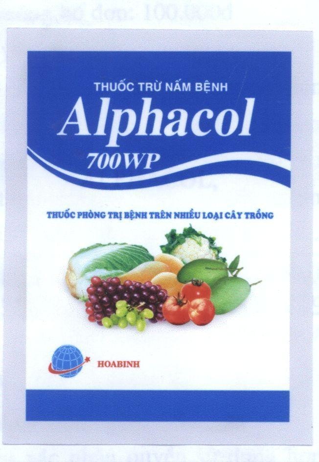 Mẫu nhãn hiệu Thuốc trừ nấm bệnh ALPHACOL HOABINH thuốc phòng trị bệnh..