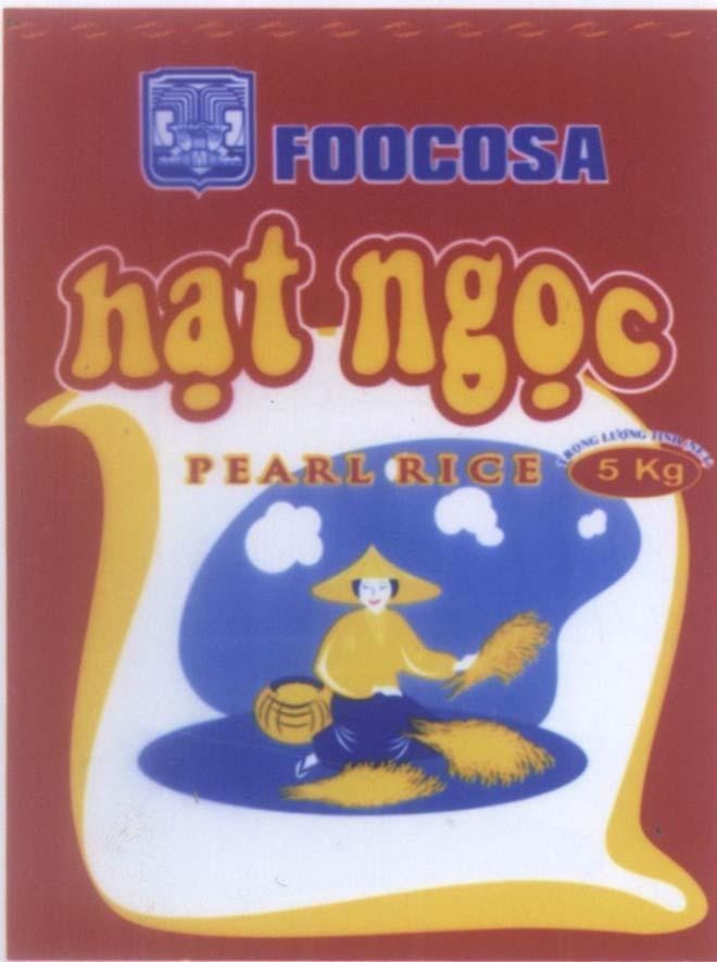 Mẫu nhãn hiệu FOOCOSA hạt ngọc PEARL RICE 5 Kg