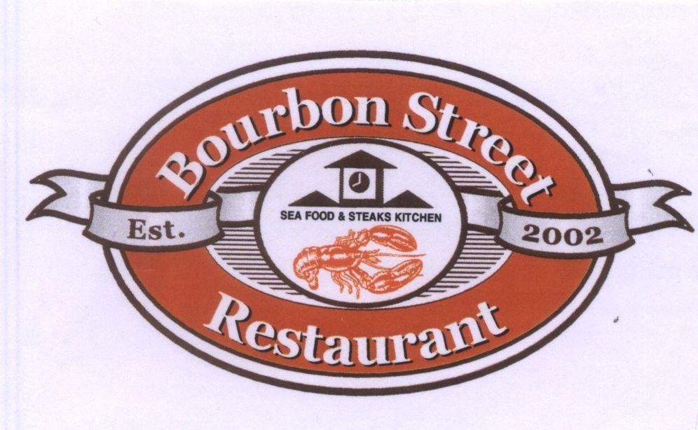 Mẫu nhãn hiệu BOURBON STREET RESTAURANT EST SEA FOOD & STEAKS KITCHEN 2002