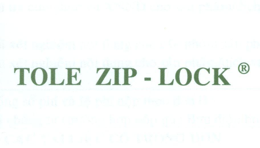 Mẫu nhãn hiệu TOLE ZIP - LOCK