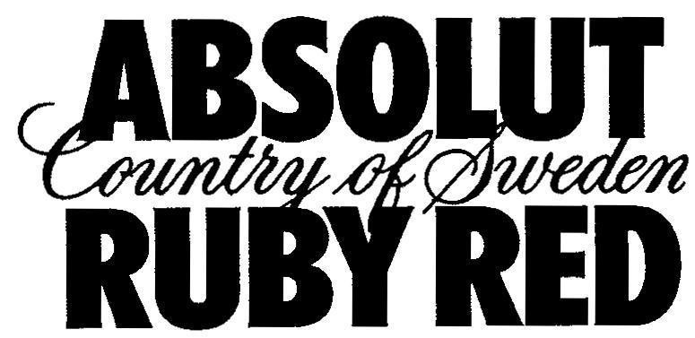 Mẫu nhãn hiệu ABSOLUT COUNTRY OF SWEDEN RUBY RED