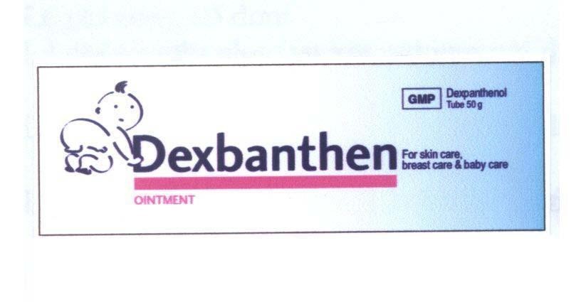 Mẫu nhãn hiệu Dexbanthen OINTMENT GMP Dexpanthenol Tube 50g For skin care breast care & baby care