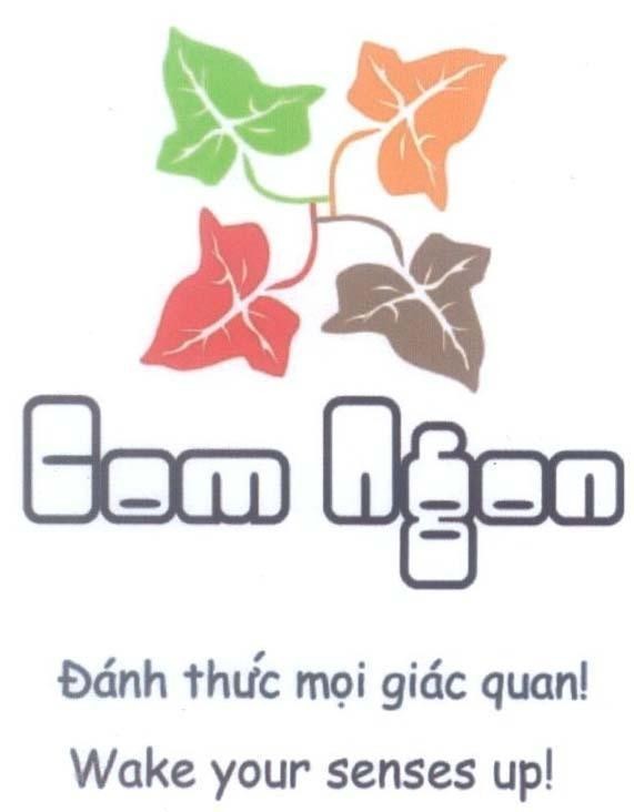 Mẫu nhãn hiệu Com Ngon đánh thức mọi giác quan! wake your senses up!
