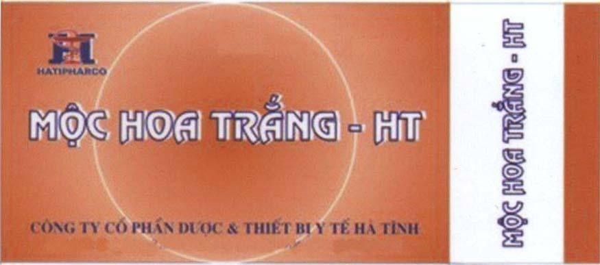 Mẫu nhãn hiệu HT Mộc hoa trắng HT công ty cổ phần dược và & thiết bị...