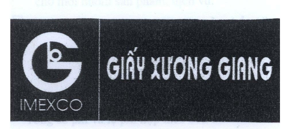 Mẫu nhãn hiệu GB G B IMEXCO giấy xương giang